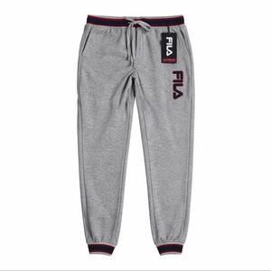 NWT Fila Men’s XL Sleepwear Jogger Pants Gray Logo Lounge Drawstring